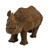 Hand-Carved Raintree Wood Rhinoceros Sculpture 'Curious Rhino'