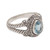 Blue Topaz and Sterling Silver Solitaire Ring from Bali 'Crown of Celuk'