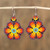 Glass Beaded Floral Dangle Earrings from Mexico 'Flowers of Color'