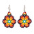 Glass Beaded Floral Dangle Earrings from Mexico 'Flowers of Color'
