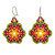 Artisan Crafted Floral Glass Beaded Earrings from Mexico 'Flowers of Happiness'