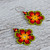 Artisan Crafted Floral Glass Beaded Earrings from Mexico 'Flowers of Happiness'