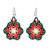 Mexico-Themed Glass Beaded Dangle Earrings 'Colors of Mexico'