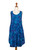 Blue Tie-Dyed Batik Leafy Grove Rayon Sleeveless Tunic 'Leafy Grove'
