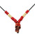 Sese Wood Skull Beaded Pendant Necklace from Ghana 'Adventurous Skull'