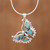 Composite Turquoise and Sterling Silver Butterfly Necklace 'Happiness Soars'