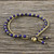 Handmade Lapis Lazuli Brass Beaded Bracelet with Loop 'Valley of Lapis'