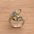 18k Gold Accented Lemon Quartz Sterling Silver Cocktail Ring 'Destiny Drop'