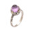 Amethyst Sterling Silver Cocktail Ring with 18k Gold Accents 'Crown of Bali'