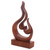 Hand Carved Suar Wood Heart and Flame Abstract Sculpture 'Lover's Passion'