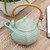 Hand Crafted Green Ceramic Frog Motif Teapot 'Banana Frog'