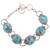 Sterling Silver and Composite Turquoise Link Bracelet 'Exotic Delight in Blue'