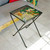 Stained glass folding table 'Miro's Village'