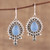 Chalcedony and Blue Topaz Dangle Earrings from India 'Tranquil Day'