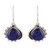 Handmade Lapis Lazuli 925 Sterling Silver Dangle Earrings 'Blue Daydream'