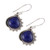 Handmade Lapis Lazuli 925 Sterling Silver Dangle Earrings 'Blue Daydream'