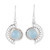 Handmade 925 Sterling Silver Blue Chalcedony Earrings India 'Crescent Flower'