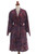 Purple and Brown Cotton Hand Crafted Batik Short Robe 'Twilight Bloom'