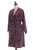 Purple and Brown Cotton Hand Crafted Batik Short Robe 'Twilight Bloom'