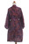 Purple and Brown Cotton Hand Crafted Batik Short Robe 'Twilight Bloom'