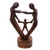 Hand-Carved Parents and Child Blessing Suar Wood Statuette 'Our Blessing'