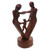 Hand-Carved Parents and Child Blessing Suar Wood Statuette 'Our Blessing'