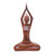 Hand Carved Yoga Sitting Pose Suar Wood Sculpture 'To the Sky'