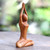 Hand Carved Yoga Sitting Pose Suar Wood Sculpture 'To the Sky'