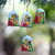 Hand Painted Bell Ornaments with Butterflies Set of 4 'Bells and Butterflies'