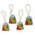 Hand Painted Bell Ornaments with Butterflies Set of 4 'Bells and Butterflies'