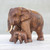 Thai Teak Wood Elephant Sculpture 'Father and Son'