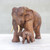 Thai Teak Wood Elephant Sculpture 'Father and Son'