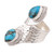 Composite Turquoise and Sterling Silver Wrap Ring from India 'Dreamy Duo'