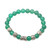 Hand Crafted Green Agate Beaded Stretch Bracelet from Bali 'Verdant Flourish'