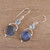Labradorite and Blue Topaz Dangle Earrings from India 'Evening Sky'