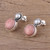 Cultured Freshwater Pearl and Pink Opal Drop Earrings 'Moonlit Blush'