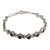 Sterling Silver Red Garnet Openwork Link Bracelet 'Radiant Red Romance'