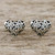 Floral Heart-Shaped Sterling Silver Earrings from Thailand 'Petaled Hearts'