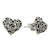 Floral Heart-Shaped Sterling Silver Earrings from Thailand 'Petaled Hearts'