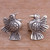 Bird-Themed Sterling Silver Stud Earrings from Peru 'Melody of Nature'