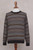 Men's Patterned Grey and Brown 100 Alpaca Pullover Sweater 'Granite'