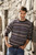 Men's Striped and Patterned 100 Alpaca Pullover Sweater 'Geology'
