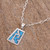 Pre-Hispanic Sterling Silver Pendant Necklace from Mexico 'Sky Blue Pyramid'