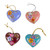 Hand Painted Ceramic Heart-Shaped Ornaments Set of 4 'Love Quartet'