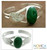 Artisan Crafted Sterling Silver Cuff Malachite Bracelet 'Ivy'