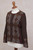 100 Alpaca Brown Cardigan Sweater with Diamond Motif 'Incan Argyle'