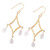 Crystal Quartz 22k Gold Plated Sterling Silver Earrings 'Cascading Drops'