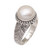 Handmade 925 Sterling Silver Cultured Pearl Cocktail Ring 'Moonlight Glyph'