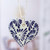 Ceramic Puebla-Style Blue Floral Heart Pendant Necklace 'True Blue'