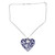 Ceramic Puebla-Style Blue Floral Heart Pendant Necklace 'True Blue'